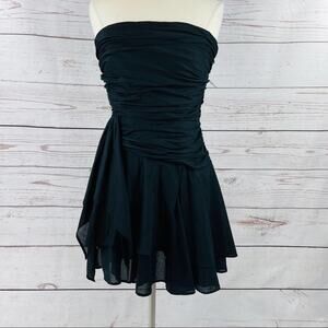 Calvin Klein strapless ruffle ruched layered dress